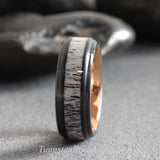 Deer Antler Black Ring Set