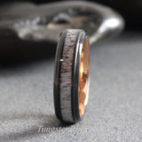 Deer Antler Black Ring Set