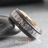 Deer Antler Black Ring Set