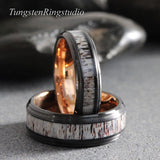 Deer Antler Black Ring Set