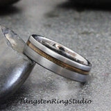 Whiskey Barrel Tungsten Ring Set