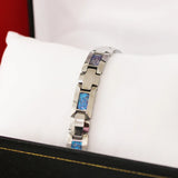 Black Alexandrite Bracelet Silver Gray Tungsten Carbide