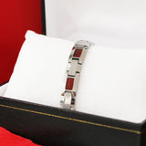 Bloodwood Bracelet Silver Gray Tungsten Carbide