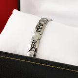 Meteorite Silver Leaves Bracelet  Silver Gray Tungsten Carbide