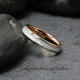 Diamond Dust Ring Rose Gold Polish Tungsten Carbide Ring