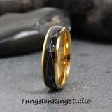 6mm Dandelion Seed Yellow Gold Polish Tungsten Carbide Ring