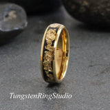 Matching 18K Gold Leaf  Carbide Ring Set