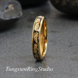 Matching 18K Gold Leaf  Carbide Ring Set