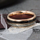 Wedding Dress Inlay Wood Tungsten Carbide Ring- Custom Order