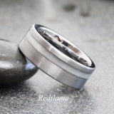 Wedding dress fabric Tungsten Carbide Ring 6 mm 8 mm- Custom Order