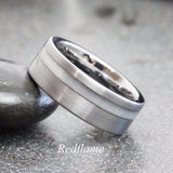 Wedding Dress Inlay Tungsten Carbide Ring 6 mm 8 mm- Custom Order