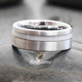 Wedding Dress Inlay Tungsten Carbide Ring 6 mm 8 mm- Custom Order