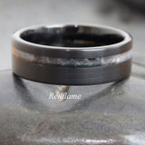 Wedding Dress Inlay Ring Black Tungsten Carbide Ring 6 mm 8 mm- Custom Order
