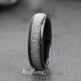 Wedding Dress Inlay Ring Black Tungsten Carbide Ring 4 mm 6 mm 8 mm- Custom Order