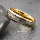 Wedding Dress Fabric Double Inlay Tungsten Carbide Ring- Custom Order