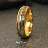 Wedding Dress Fabric Double Inlay Tungsten Carbide Ring- Custom Order