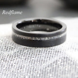 Wedding Dress Fabric Inlay Tungsten Carbide Ring 6 mm 8 mm- Custom Order