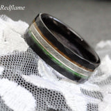 Wedding Dress Inlay, whiskey barrel, green quartz tungsten carbide ring- custom Order