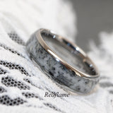 Wedding Dress Inlay Tungsten Carbide Ring- Custom Order