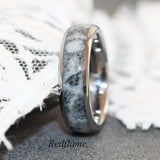 Wedding Dress Inlay Tungsten Carbide Ring- Custom Order