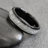 Wedding Dress Inlay Ring Black Tungsten Carbide Ring 4 mm 6 mm 8 mm- Custom Order