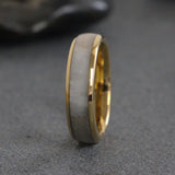 Wedding Dress Inlay Rose Gold Tungsten Carbide Ring 4mm 6 mm 8 mm- Custom Order