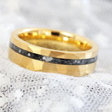 Wedding dress Hammered Tungsten Carbide Ring- Custom Order