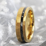 Wedding dress Hammered Tungsten Carbide Ring- Custom Order