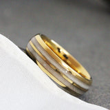 Wedding Dress Fabric Double Inlay Tungsten Carbide Ring- Custom Order