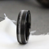 Wedding Dress Fabric Inlay Black Tungsten carbide Ring 6 mm 8 mm- Custom order