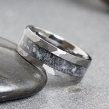 Wedding Dress fabric Inlay Hammered Tungsten Carbide Ring- Custom Order