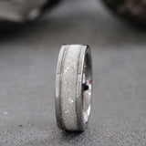 Wedding dress inlay Tungsten carbide Ring- Custom Order