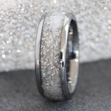 Wedding Dress Inlay Tungsten Carbide Ring 4 mm 6 mm 8 mm- Custom Order