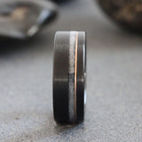 Rose Gold Accent Wedding Dress Inlay Tungsten Carbide Ring- Custom Order