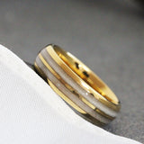 Wedding Dress Fabric Double Inlay Tungsten Carbide Ring- Custom Order