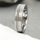 Wedding Dress Inlay Tungsten Carbide Ring 6 mm 8 mm- Custom Order
