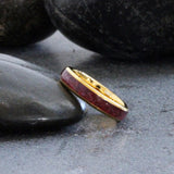 Red Garnet Crushed Yellow Gold Tungsten Carbide Rings - Custom Order