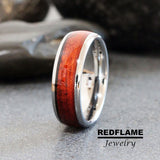 Bloodwood Silver Gray Tungsten Carbide Rings - Custom Order