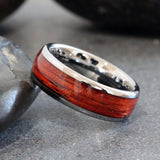 Bloodwood Silver Gray Tungsten Carbide Rings - Custom Order