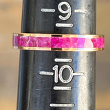 Ruby Crushed Rose Gold Tungsten Carbide Rings - Custom Order