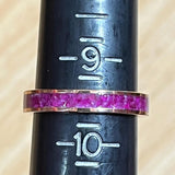 Ruby Crushed Rose Gold Tungsten Carbide Rings - Custom Order