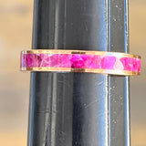 Ruby Crushed Rose Gold Tungsten Carbide Rings - Custom Order