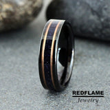 Nebula Bluestone  Universe Rose Gold Balck Tungsten Carbide Rings - Custom Order