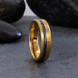 Alexandrite Crushed Yellow Gold Tungsten Carbide Rings - Custom Order