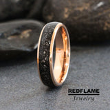 Meteorite Rose Gold Tungsten Carbide Rings - Custom Order