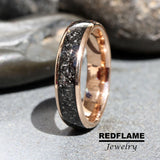 Meteorite Rose Gold Tungsten Carbide Rings - Custom Order