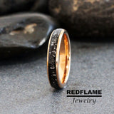Meteorite Rose Gold Tungsten Carbide Rings - Custom Order