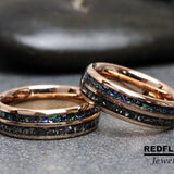 Meteorite Galaxy Rose Gold Tungsten Carbide Rings - Custom Order