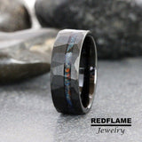 Red Starry Night Wood Ring Starry Night Silver Gray Tungsten Carbide Rings - Custom Order