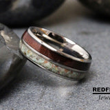 Sequoia Redwood Redwood Burl Geode Silver Gray Tungsten Carbide Rings - Custom Order